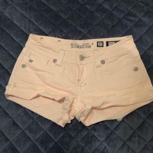 Soft pink Miss Me Shorts